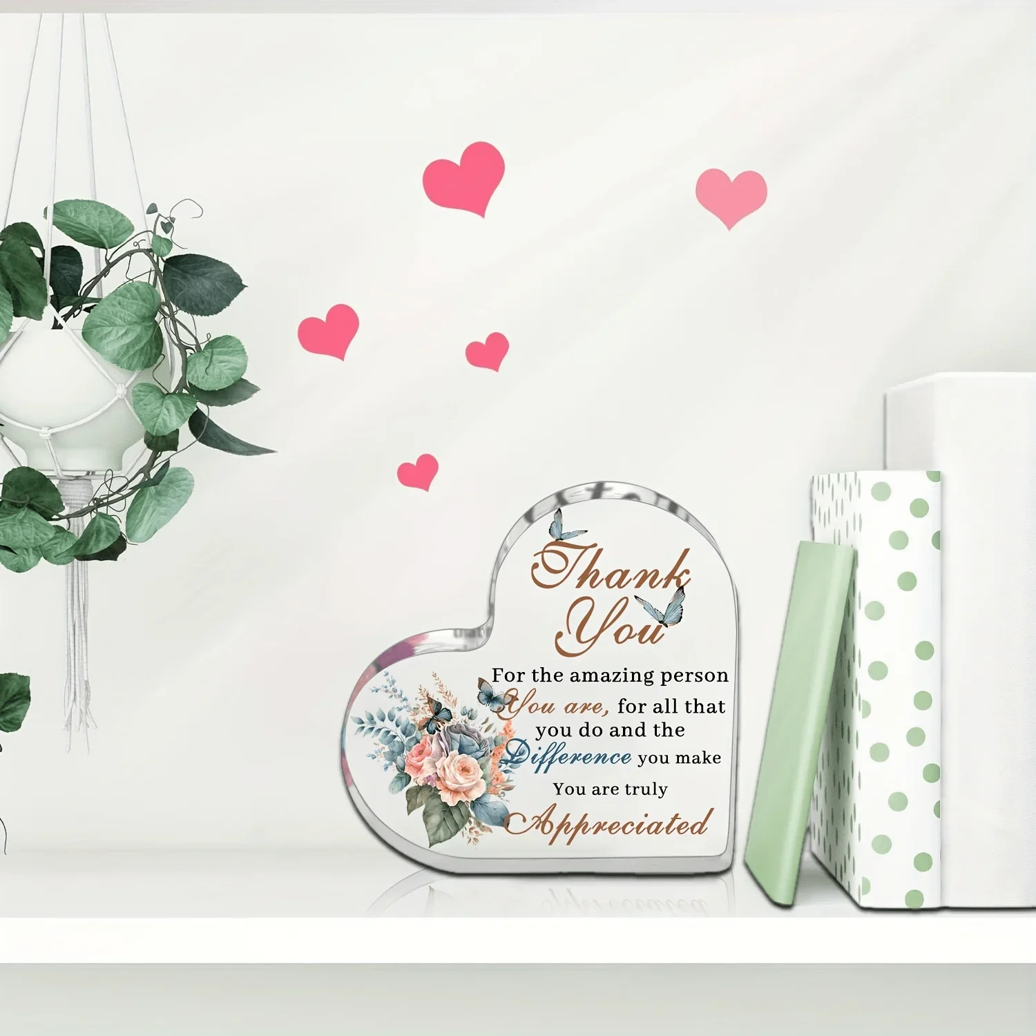 CIFBUY Acrylic Heart Plaque Decorative Wall Sign Teacher Appreciation Gift Graduation Keepsake Home Office Desktop Ornament