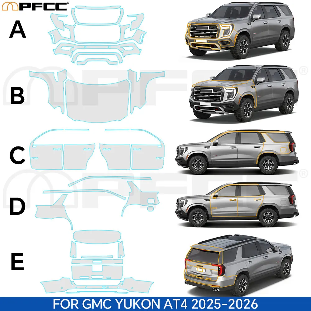 For GMC YUKON AT4 2025-2026 Pre-cut PPF Anti-Scratch TPU Paint Protection Film Car Body Clear Bra Resistant Repairable Invisible