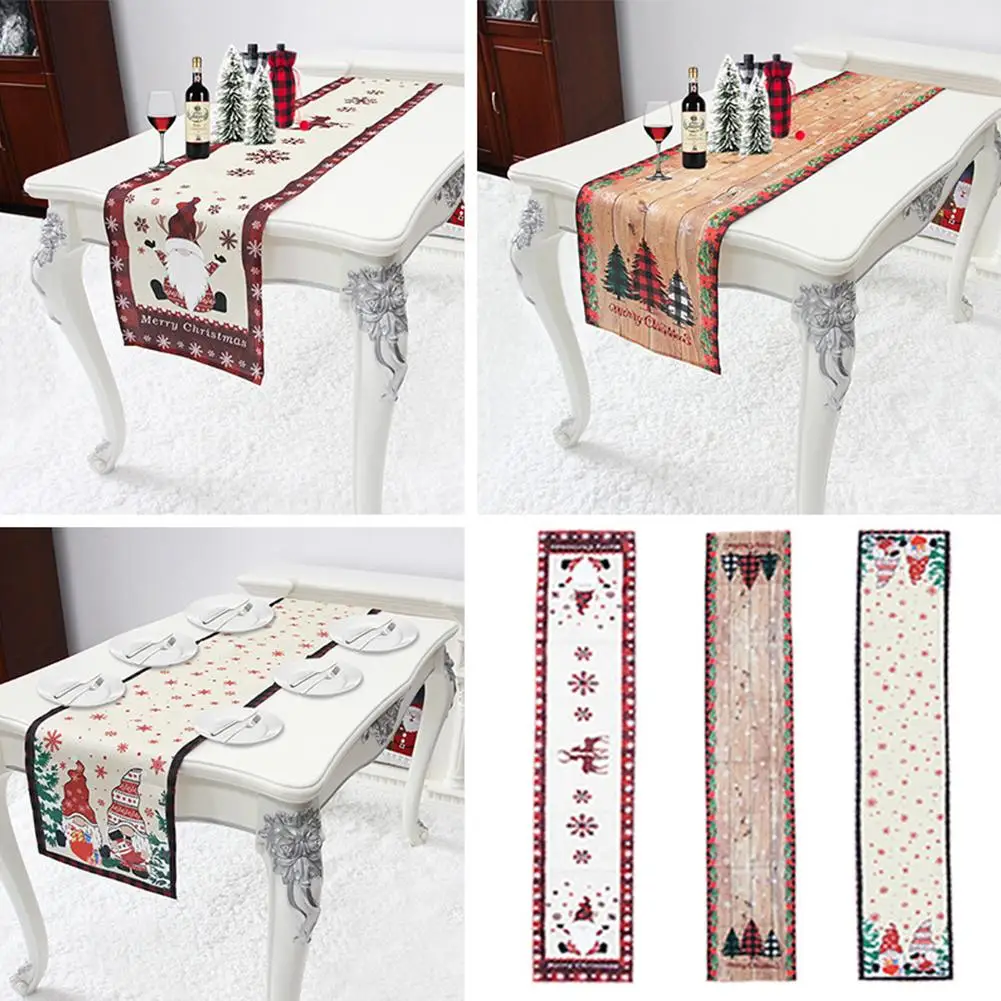 

1 Pcs Christmas Table Runner 2023 Merry Xmas Table Cover Dining Table Decoration For Indoor Outdoor Home Party Decor