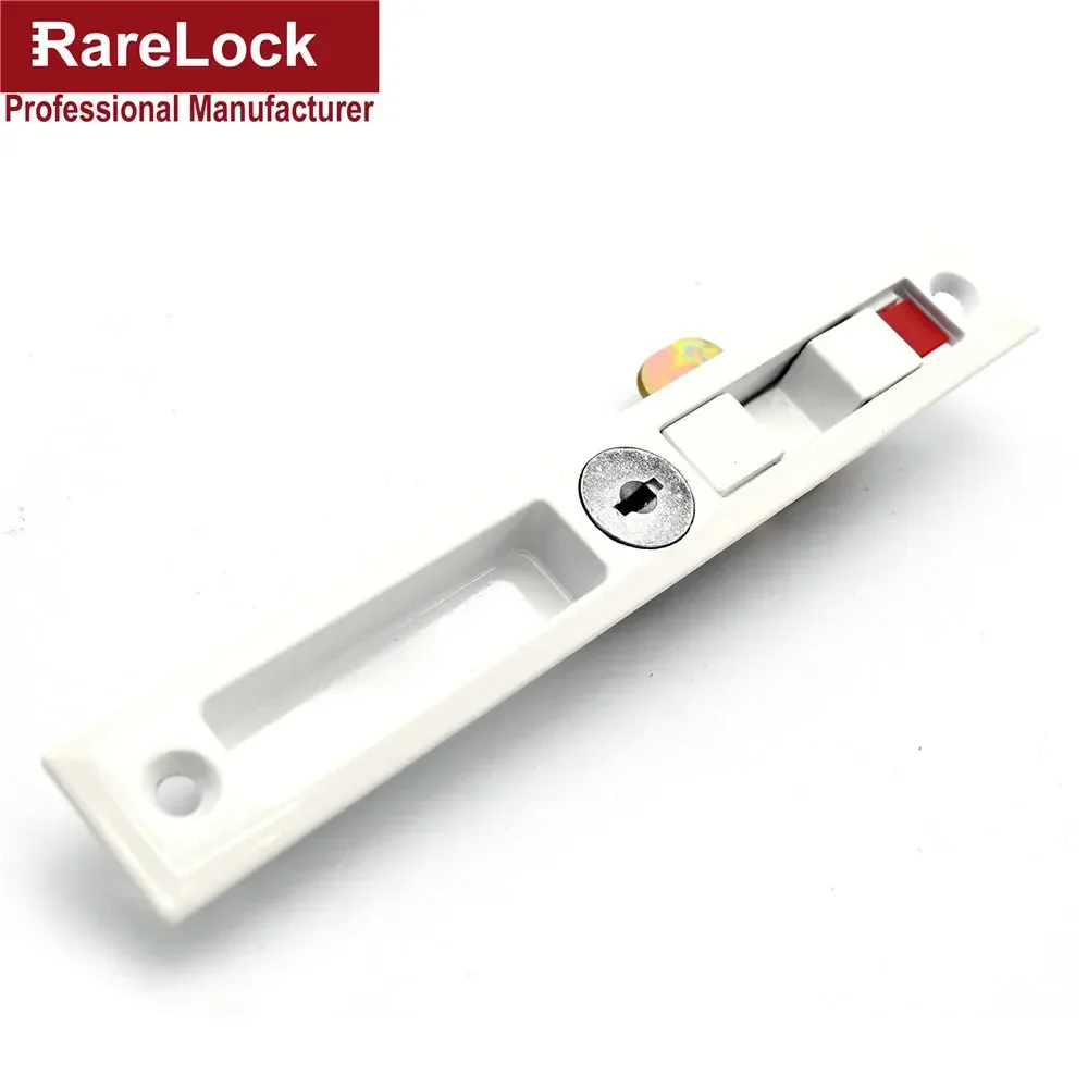White Sliding Door Lock Green Red Indicator Label with Brass Keys for Bathroom Women Bag Shop Door Rarelock MMS227 G