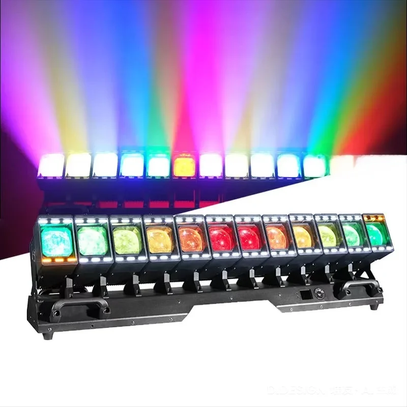 

TIITEE 12x60W RGBW 4-in-1 Moving Head LED Beam Bar Pixel Zoom Sweeper Wash Halo Ring UV Laser for Nightclubs DJs Aluminum PVC