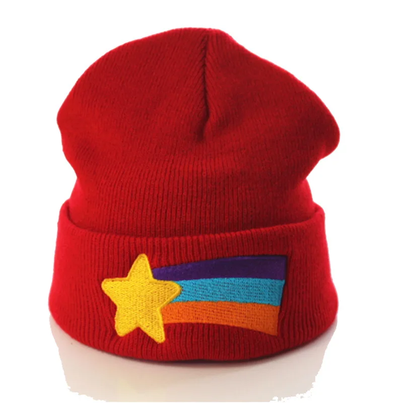 

Winter Gravity Falls Same Unisex Knitting Rainbow Beanies Men Women Keep Warm Windproof Ponytail Cold Hats Short Paragraph W80