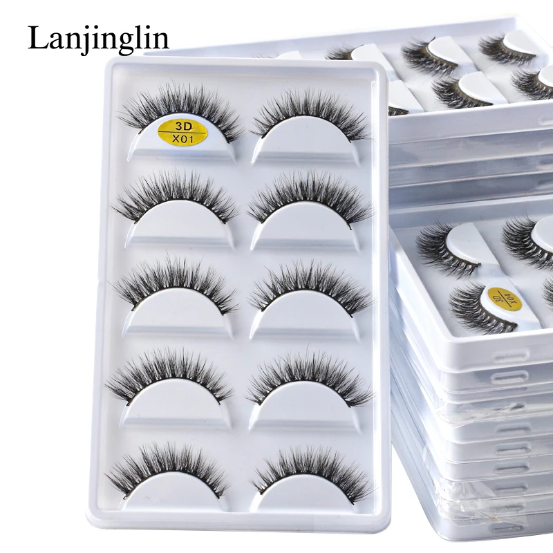 

2-50boxees Wholesale 3D Mink Lashes Natural Long False Eyelashes Handmade Soft Fake Lashe Makeup Extension Wispy Faux Cils Tools