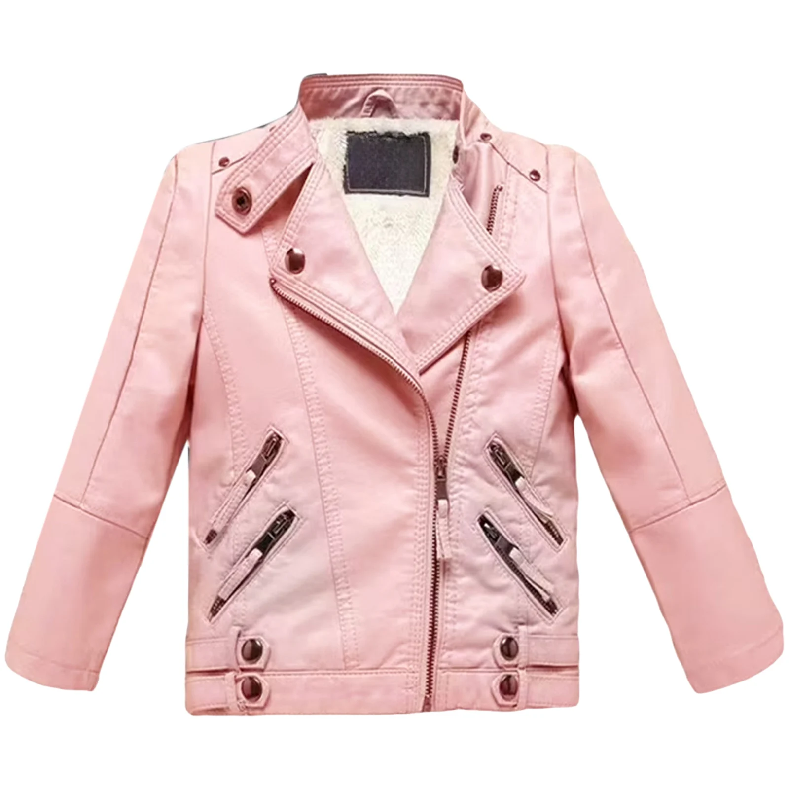 

Girl Ski Jacket Kids New Padded Faux Leather Jackets Winter Zipper Warm Junior Girls Overcoat Streetwear Cool Style Clothes