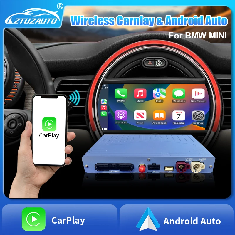 2025 Wireless Android Mirror GPS SmartPhone Integration CarPlay for BMW MINI 2005-2008 Countryman R60 iDrive CCC System