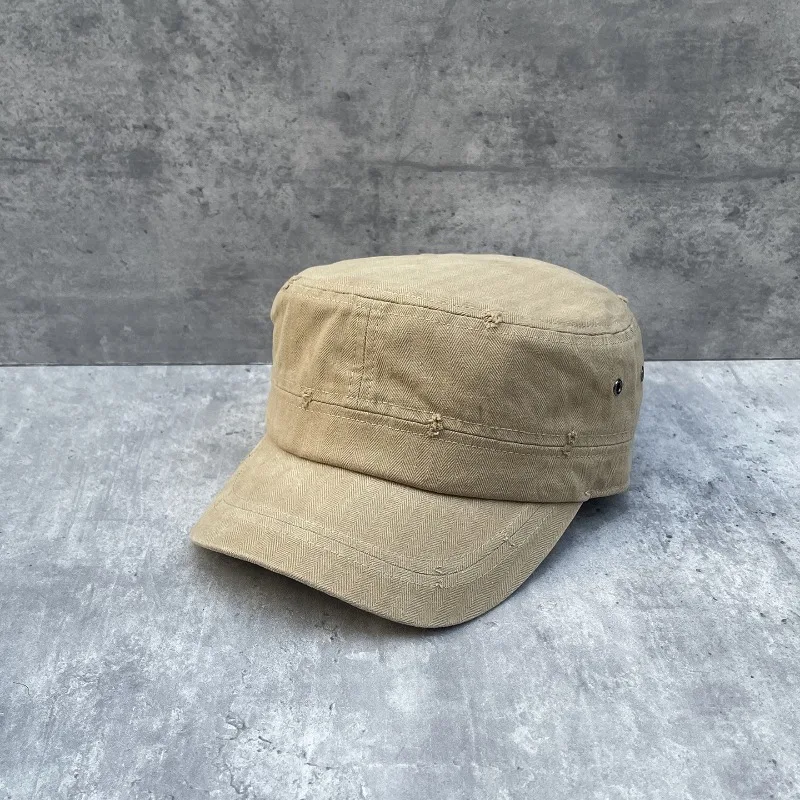 Women's Spring Summer White Distressed Flat Top Equestrian Newsboy Cap