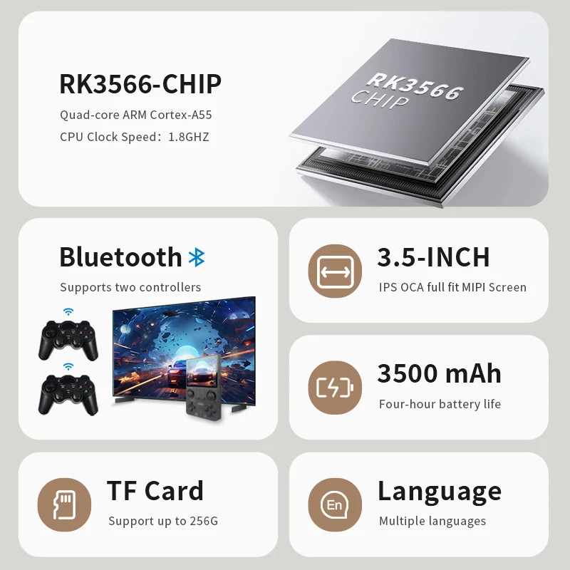 X35S ريترو 3.5 بوصة شاشة 640 MIPI x480 وحدة تحكم بجهاز لعب محمول PS نظام مفتوح المصدر RK3566 هدايا أطفال رخيصة لعبة اللعب #3