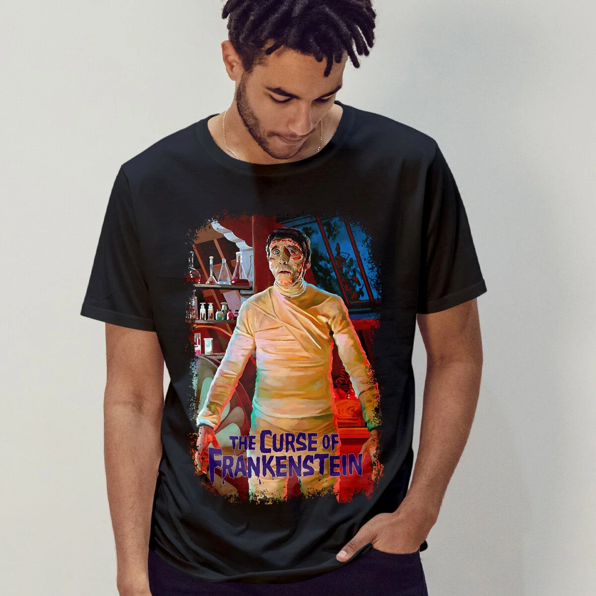 The Curse of Frankenstein (1958) Movie Poster Inspired T-Shirt Retro 80s Tee