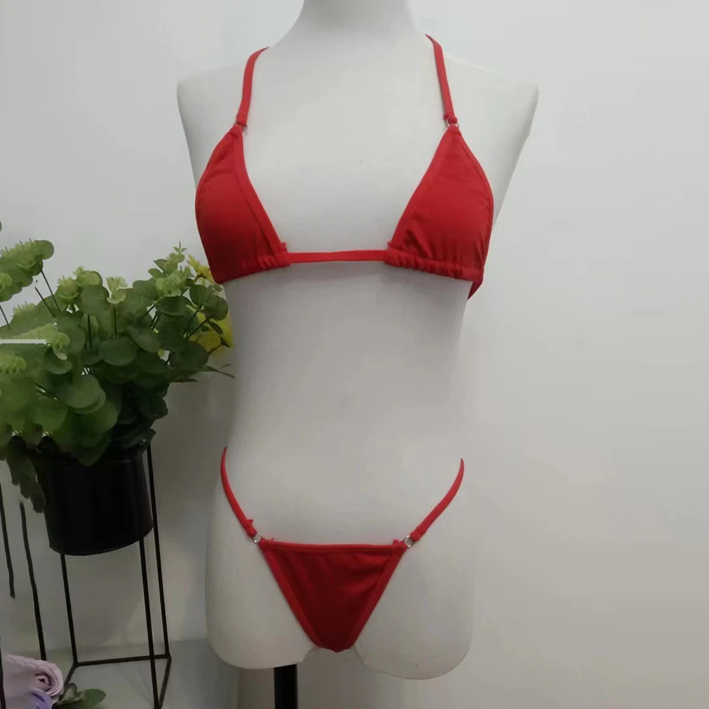 2Pcs/Set Women Bikinis Beachwear Lacing Up Bra And Thong Suits Brazilian Swimwear Female Swimming Swimsuit