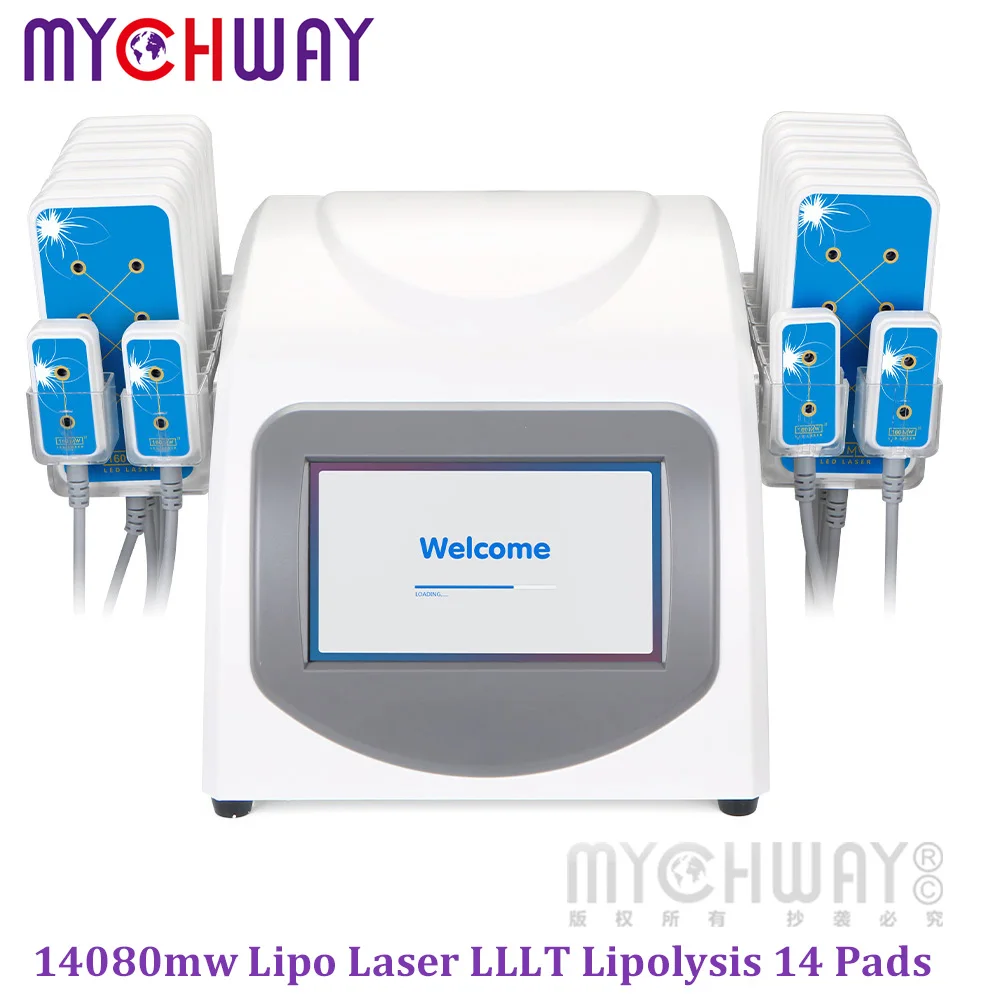 mychway 14080mw Lipo Laser LLLT Lipolysis 14 Pads Non-Invasive Body Shaping Machine