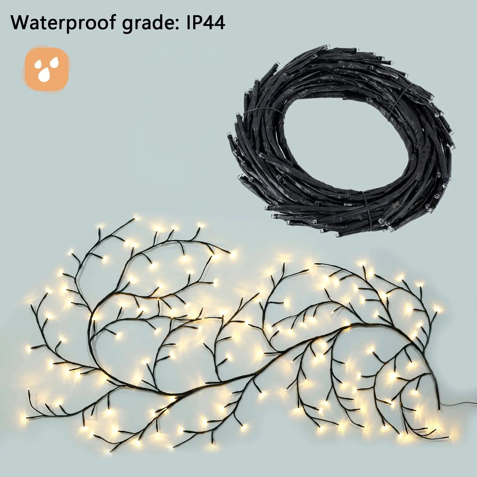 LED String Light Willow Vine Light String USB Plug-in Waterproof Decor Lighting 8 modalità di illuminazione per decorazioni natalizie per interni