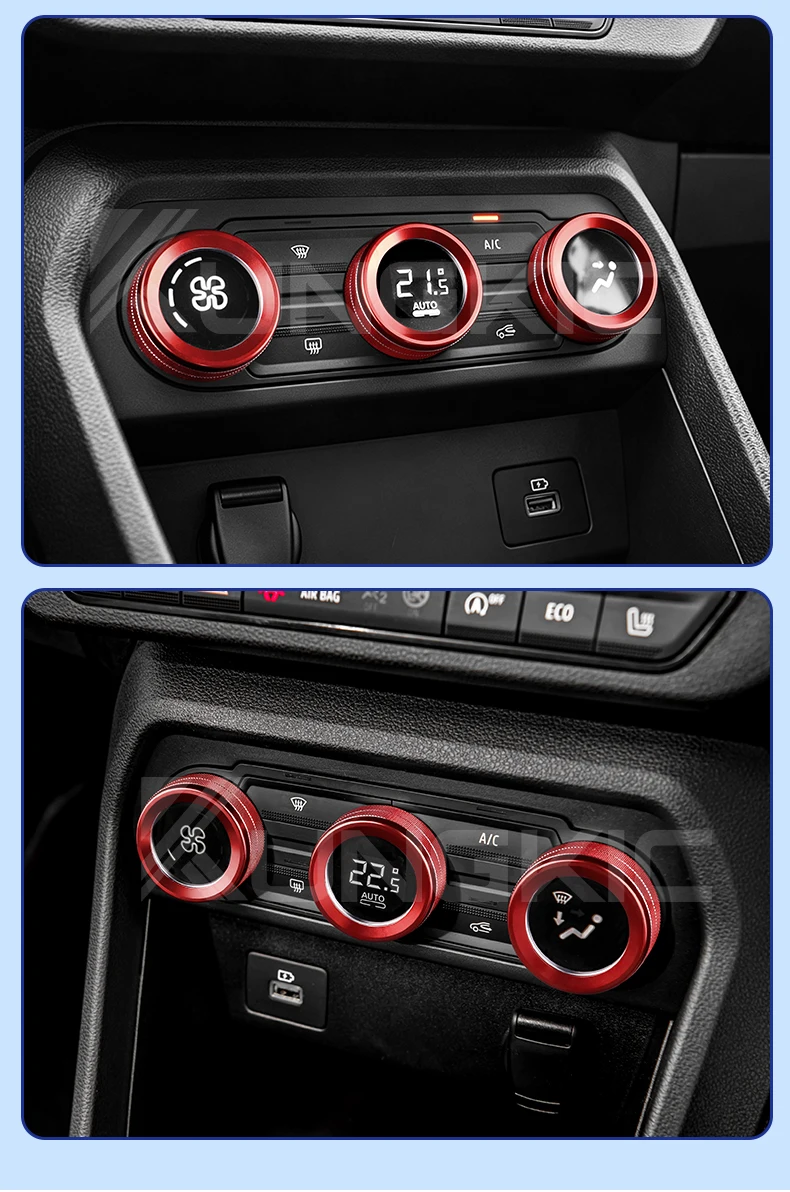 Für Dacia Sandero 3/Sandero Stepway III 2021 2022 2023 2024 2025 2026 Dacia Jogger Klimaanlagen-Einstellknopfringe ﻿ Zentrales Zubehör – Detail 9