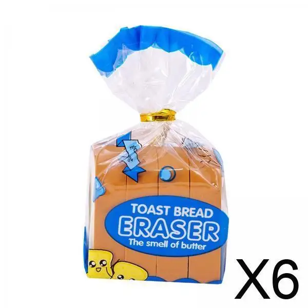 

6xToast Bread Erasers Funky Party Favors Novelty Classroom Rewards Bag Fillers