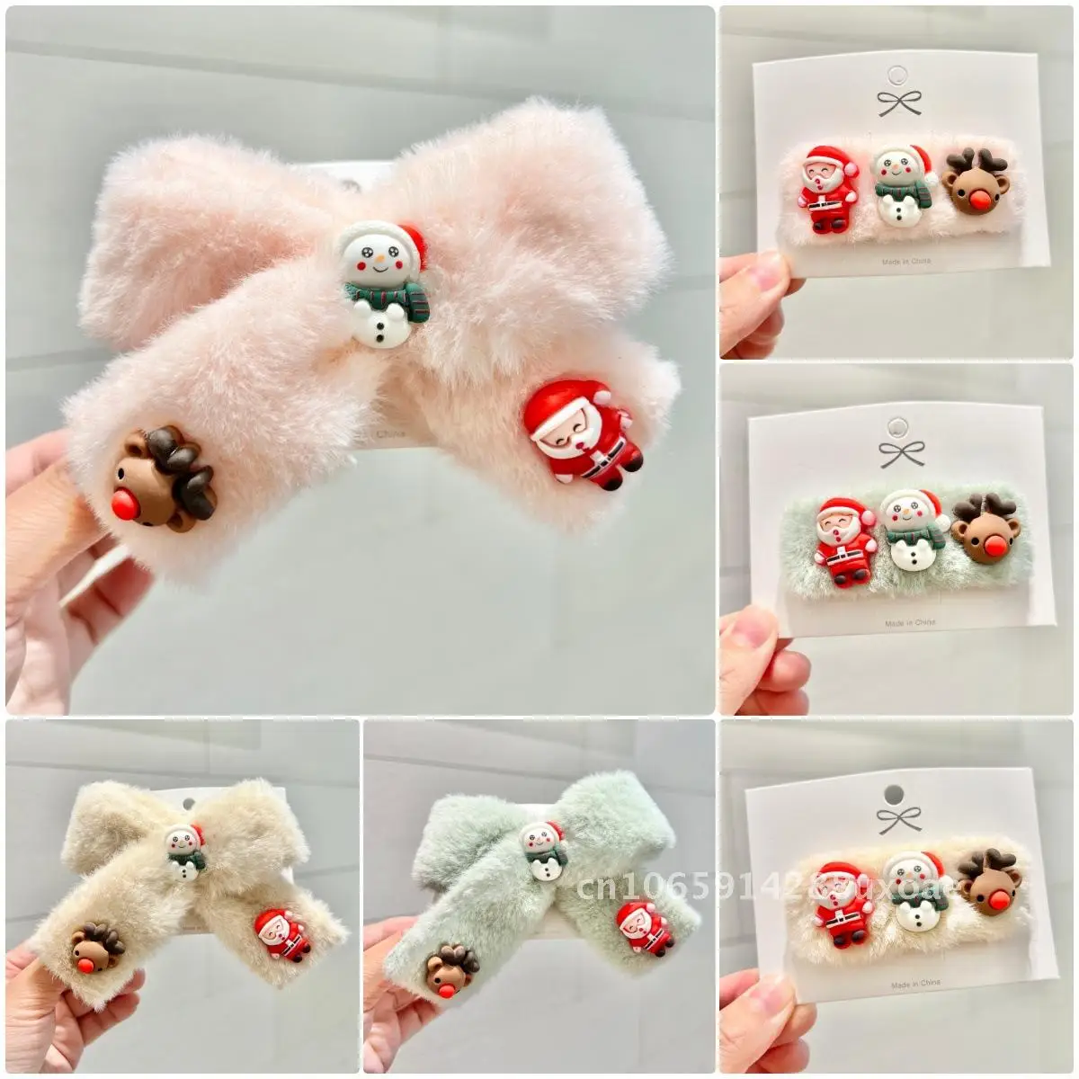 

New Christmas Hairpin Children's Christmas Cute Plush Clip Cartoon Hair Accessories Headwear