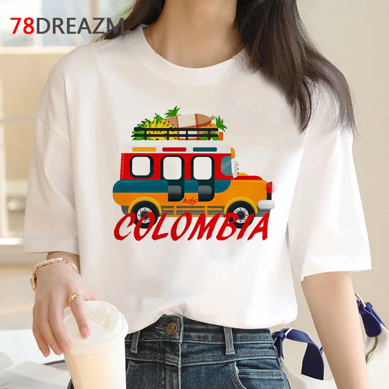 Colombia verano top masculino harajuku kawaii grunge kawaii estampado camiseta camisetas gráficas mujeres kawaii