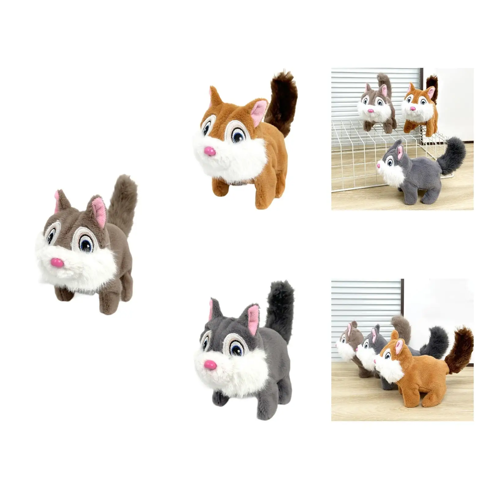 Interactive Electronic Plush Toy Animated Sound Walking and Barks Soft Plush Toy Walking Toy for Birthday Gift Babies Infants