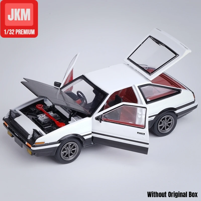 1/32 Initial D AE86 Spielzeugauto Diecast Toyota Miniaturmodell Zurückziehen Sound Licht Türen zu öffnende pädagogische Sammlung Geschenk Kind