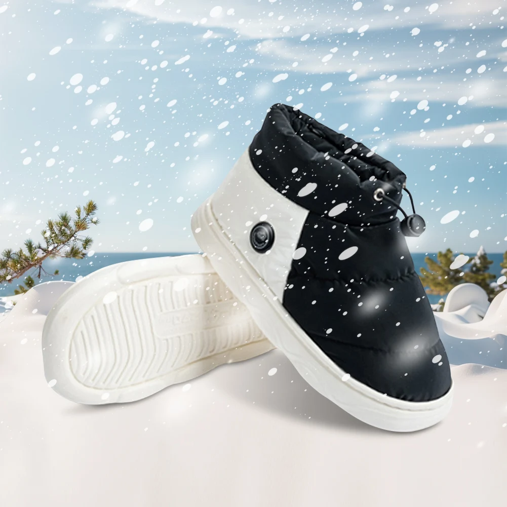 Unisex Winter Heated Shoes With 3 Heating Level Electric Heating Slippers Home Anti-Slip Foot Warmer Men Women Thermal Snow Boot