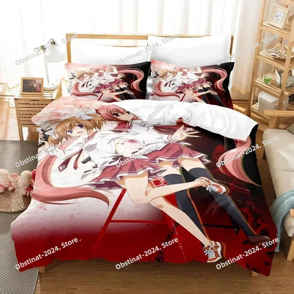 Anime Aria the Scarlet Ammo Hidan no Aria Bedding Set Printed single Comforter Duvet Cover Pillow Case 3 Pieces Kids Adult Size