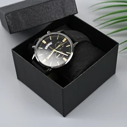 Simple Multiple Colors Imitation Leather Lychee Pattern Watch Box Cardboard World Cover Bracelet Ring Jewelry  Packaging Box