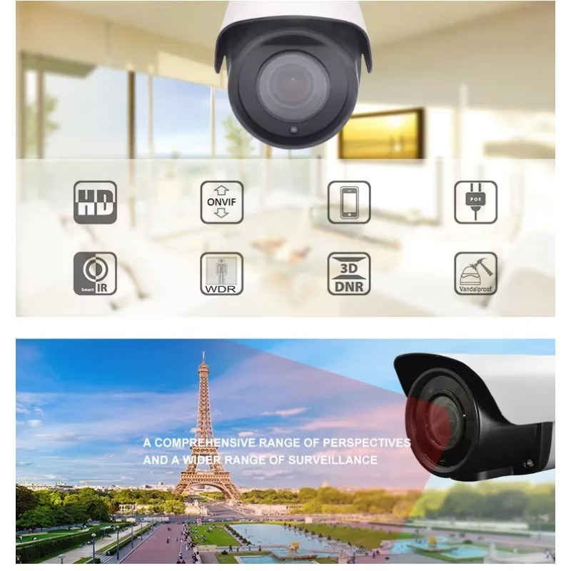 كاميرا 8MP H.265&H.264&H.265+IP، تدعم الصوت بتصميم خاص لأمن المنزل، تدعم تطبيق إنذار الصوت وبطاقة SD #6