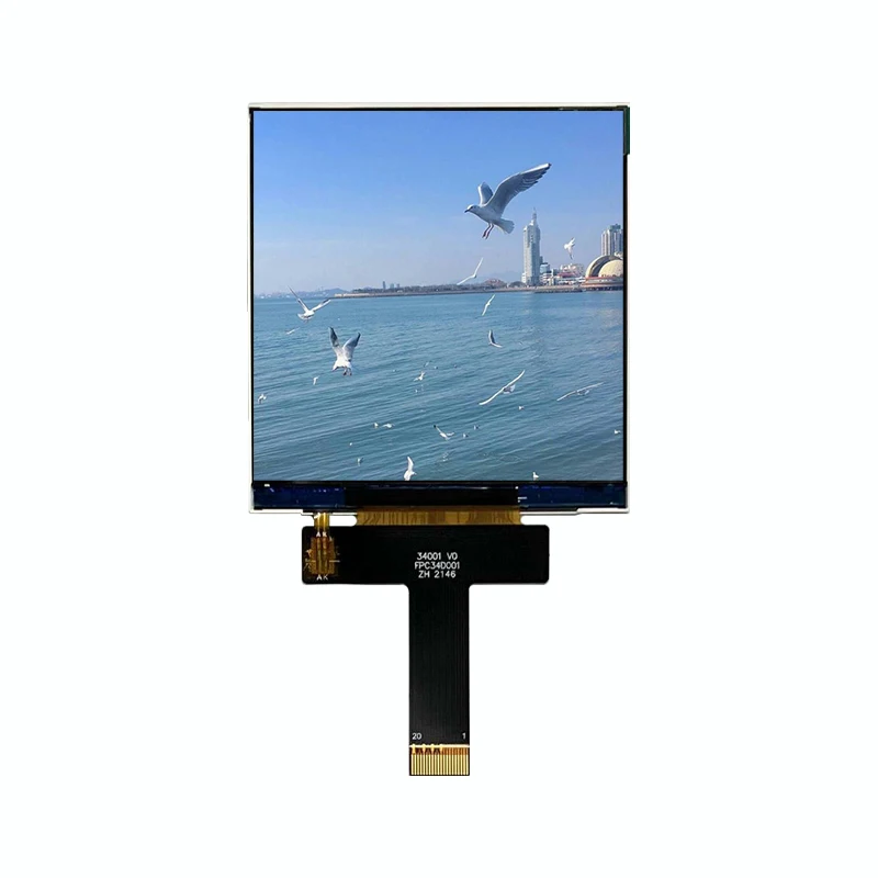 3.4 inch 480*480, ST7701S MIPI interface, Full viewing angle IPS, Super high brightness Outdoor sunlight readable Square TFT LCD