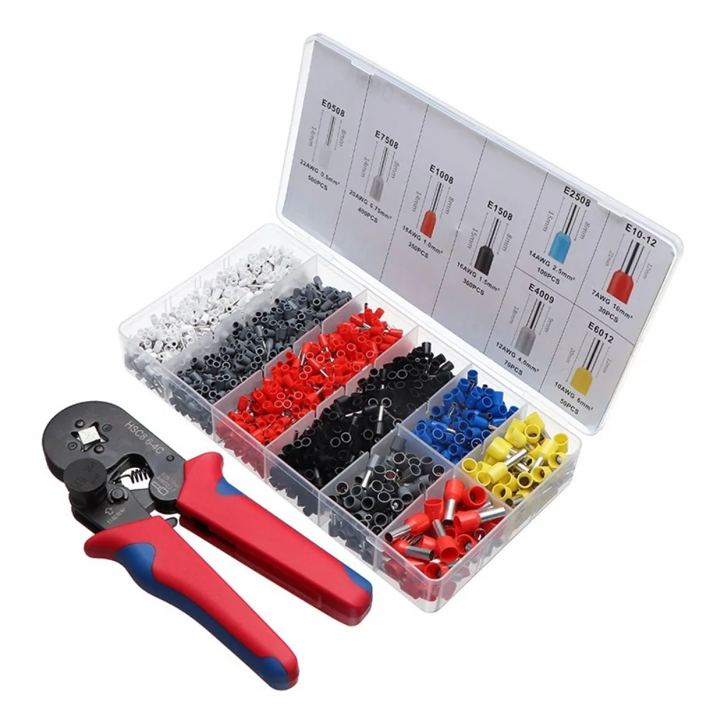 

1200PCS Insulated Pin End Terminal Cord End Terminal Crimp Terminals Wire Connectors with 1PC Crimp Plier