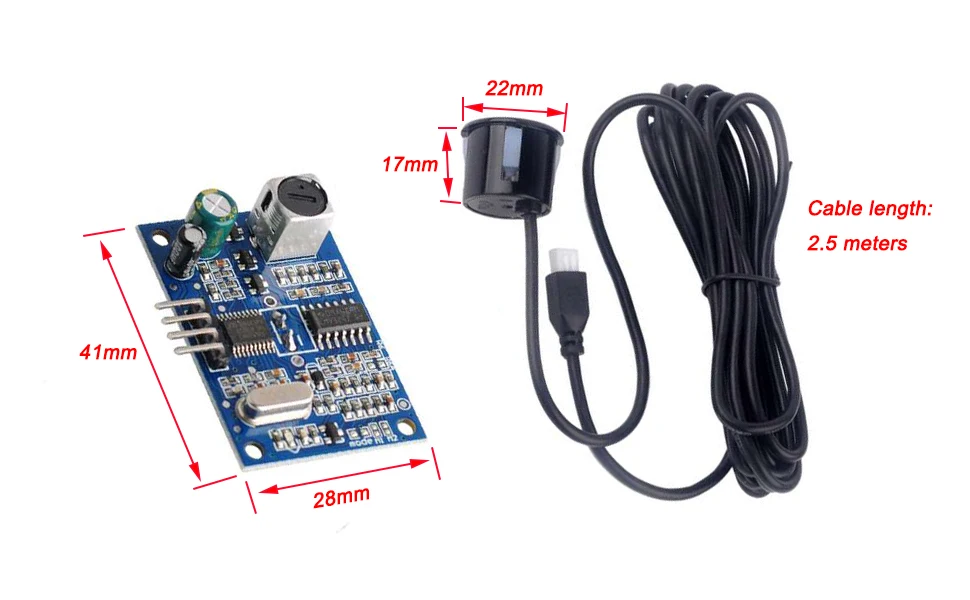 RCmall JSN-SR04T Ultrasonic Module Waterproof , JSN-SR04T-3.0 Integrated Distance Measuring Transducer Sensor for Arduino FZ1655