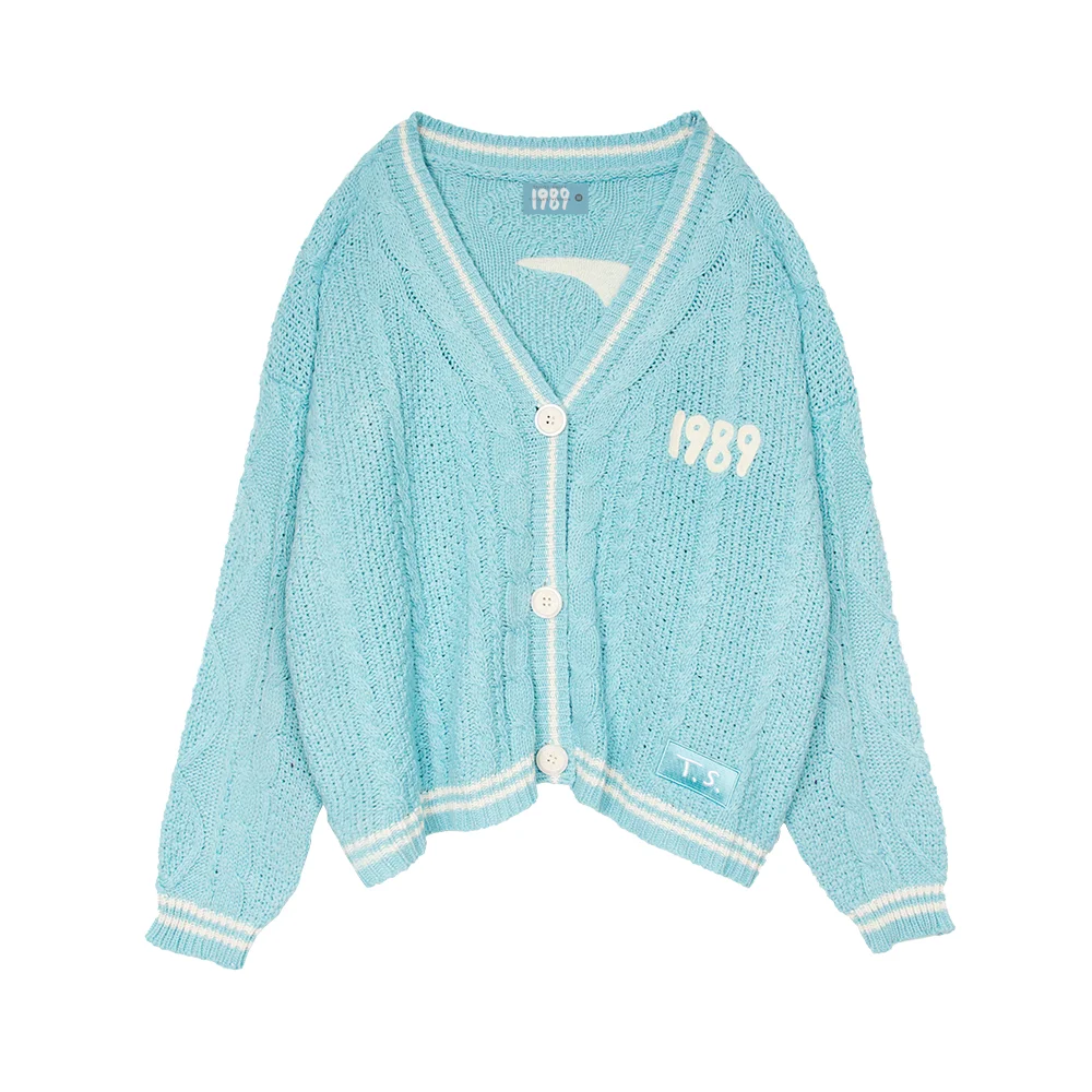 Taylo Swit Cardigan 1989\'s Knitted Sweater Preppy Cute Long Sleeve 001