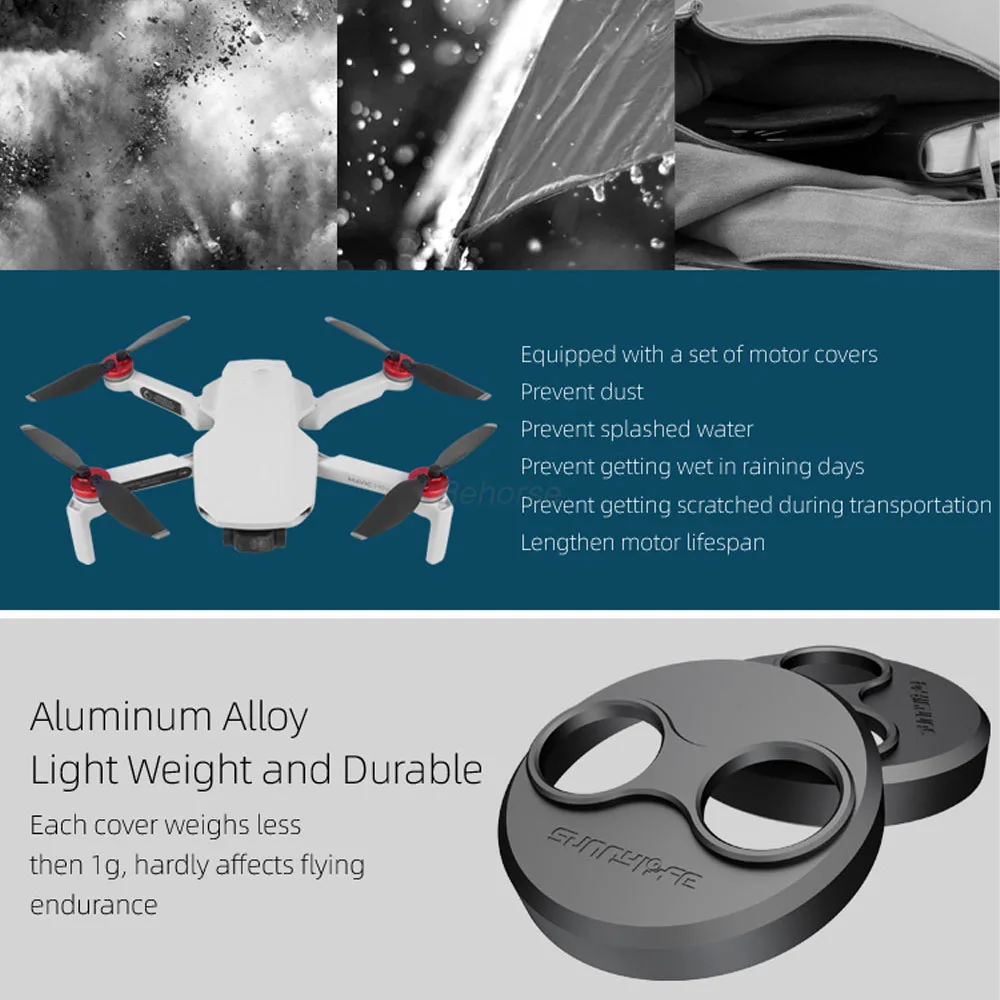 غطاء محرك من سبائك الألومنيوم مقاوم للغبار واقي المحرك لملحقات DJI Mini 2/Mini SE/Mini 3/Mini 3 Pro/Mini 4 Pro