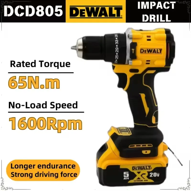 

Аккумуляторная бесщеточная ударная дрель-шуруповерт DEWALT DCD805, компактная, многофункциональная, литий-ионная
