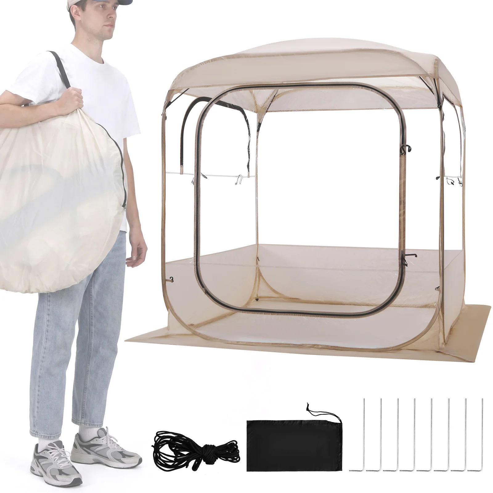 

Clear Bubble Tents 360 Panoramic View Instant Sun & Rain Shelter Quick Setup for Sports Events Camping Fishing Cheering