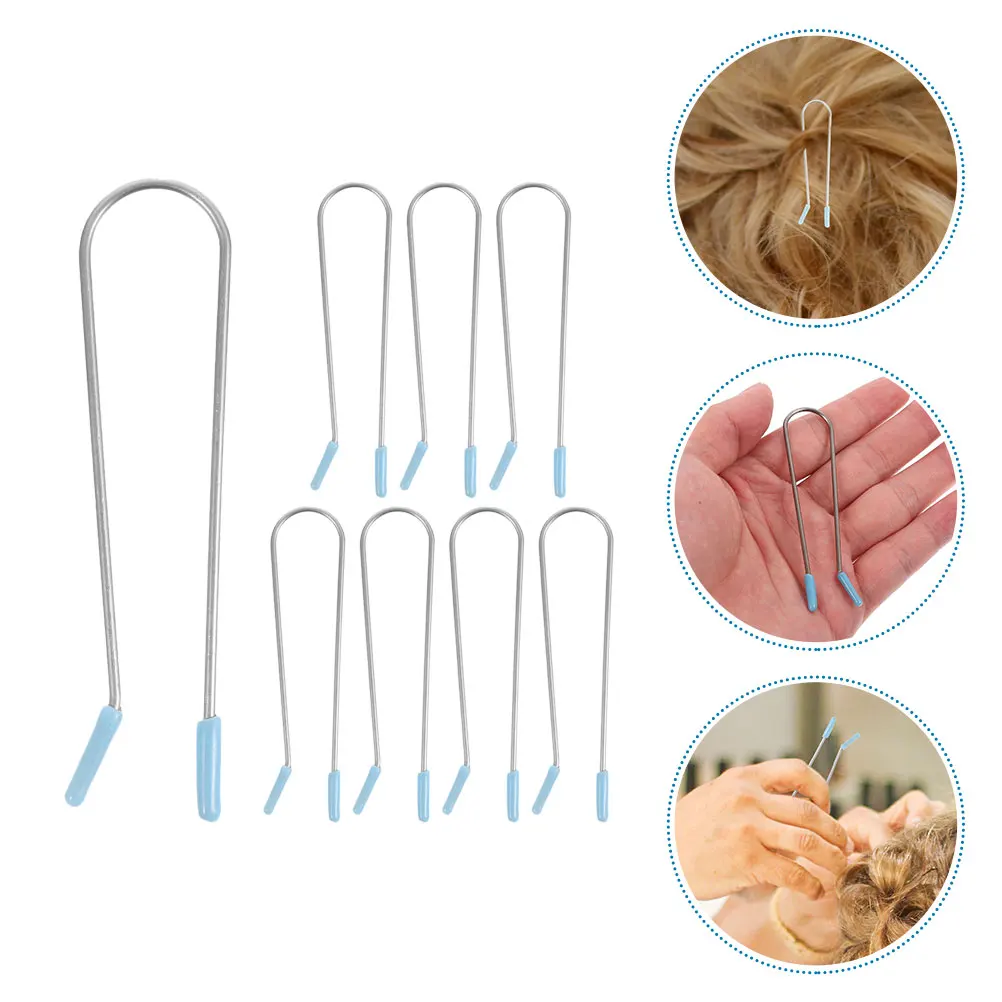

8 Pcs Roller Curling Pins Clips Hot for Rollers Small Metal Sky-blue Volume