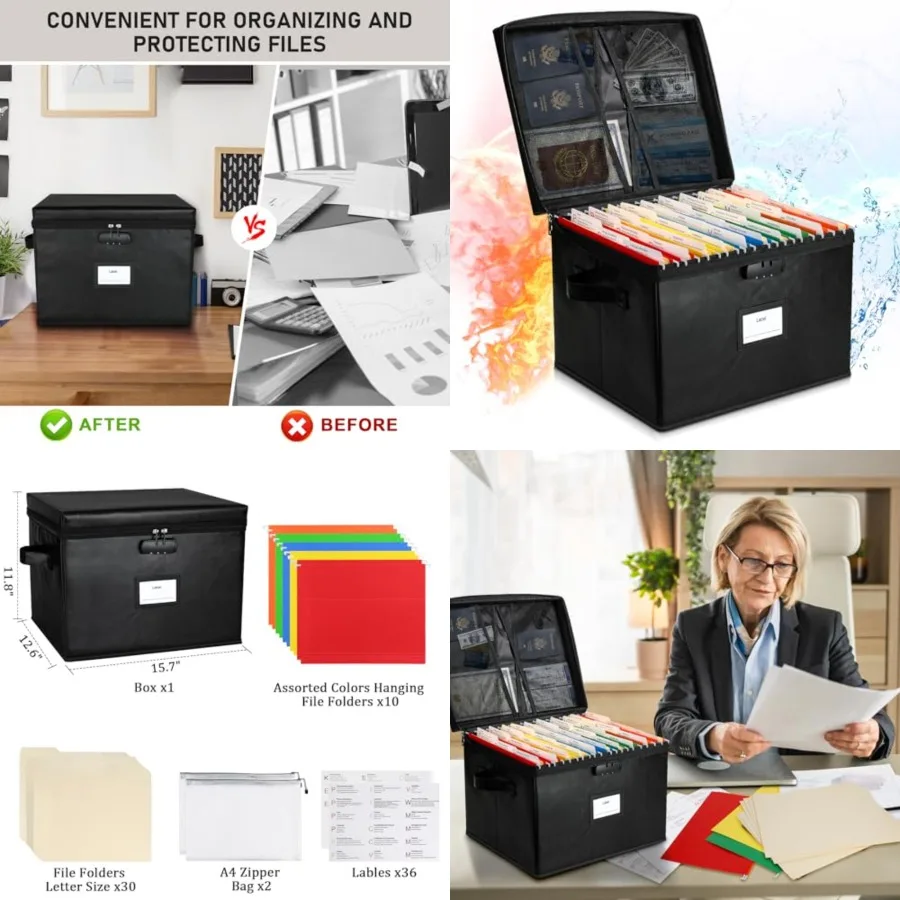 

File Fireproof Document Lock, Document Safe File Storage Organizer es for Next of Kin Estate Planing Organizer End of Life Plan