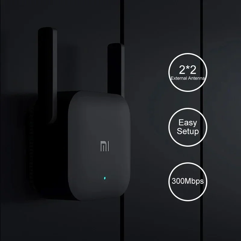 Repetidor Xiaomi WiFi Pro Mi amplificador expansor de red enrutador extensor de potencia Roteador 300M 2,4G 2 antena para enrutador hogar Oficina
