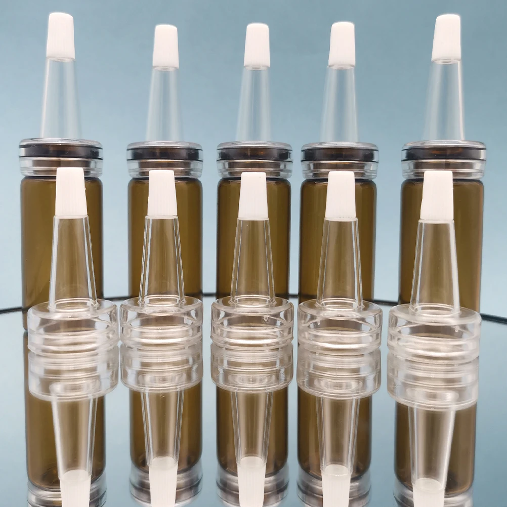 

50pcs 13-Teeth Transparent Liquid Serum Sample Vial Cap Vial Lid Essence Bottle Trumpet Head Sealing Cap For