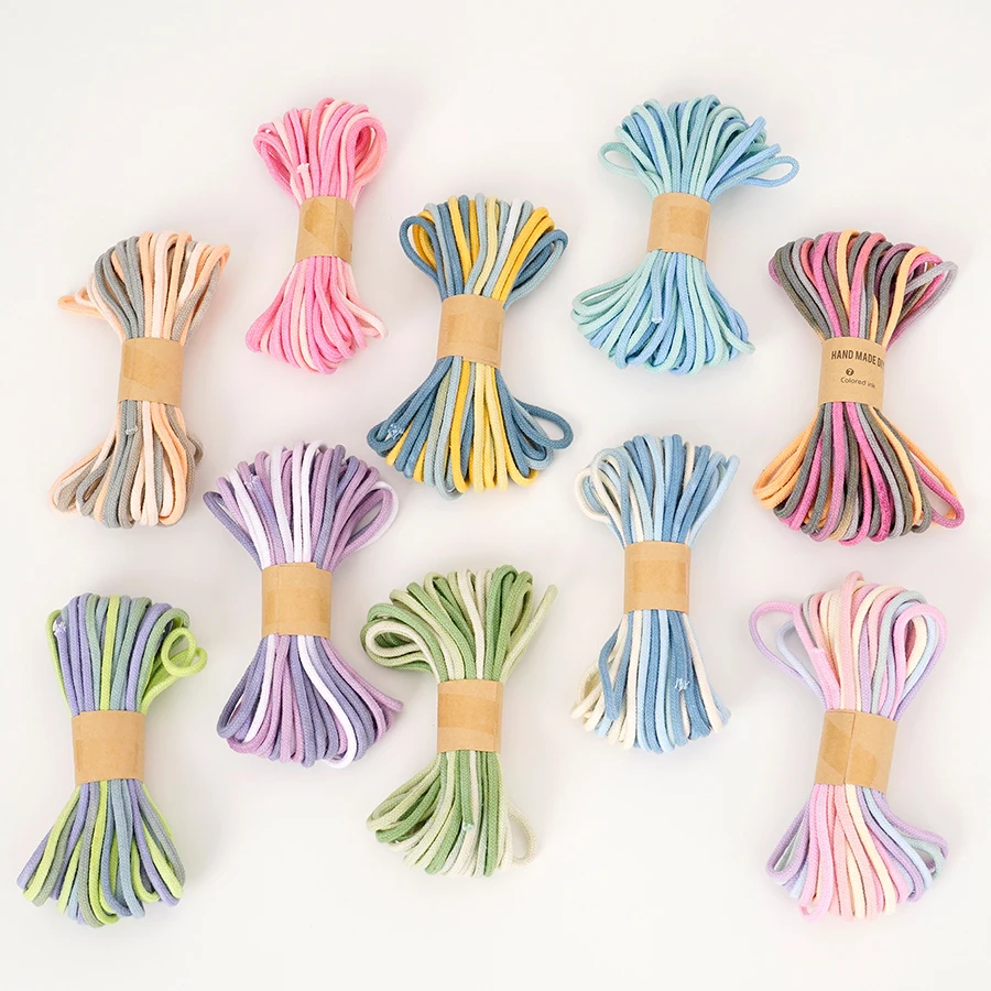 1 قطعة 3 مللي متر سميكة التدرج قوس قزح القطن حبل 10 متر الملونة حبل مضفر DIY بها بنفسك مجوهرات مكرميه أساور القلائد والحرف اليدوية