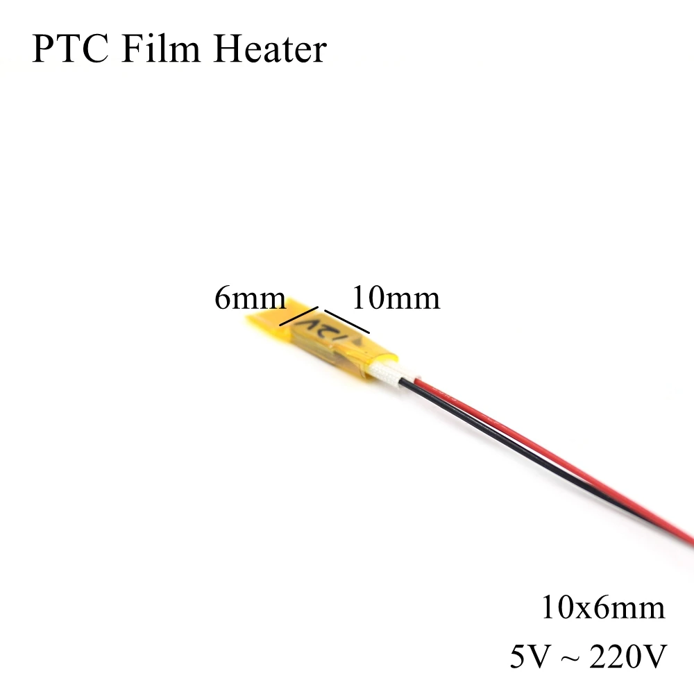 10x6mm 12V 24V 110V 220V PTC Film Heater Element Constant Thermostat Thermistor Ceramic Air Heating Sensor Chip Egg Incubator