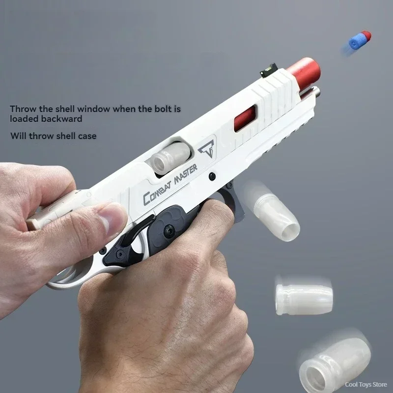 2025 New Toy Gun UDL2011 Alloy Nylon Soft Shell Ejection Pistol Manual Launcher Actual Size Fake Blasting Gun Copy Toy Boy