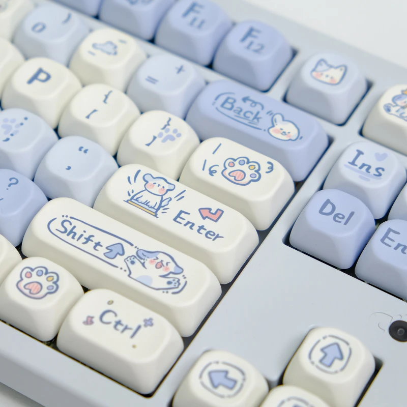 Schattige Hond Thema Keycaps Met Vijf Zijden Warmte Gesublimeerd Ronde Bal Cap Profiel Keycaps Geschikt Voor Mechanische Toetsenbord Geschenken