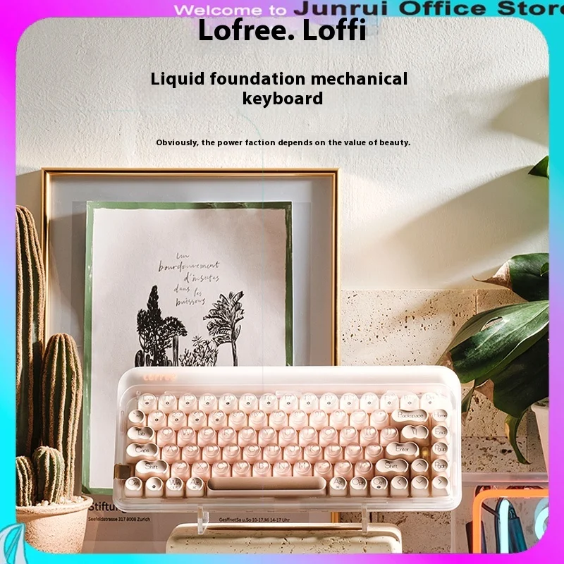 Lofree Liquid Foundation Wireless Bluetooth Mechanical Keyboard Girls High Value Three-Mode Hot-Swappable Office 84 Keys