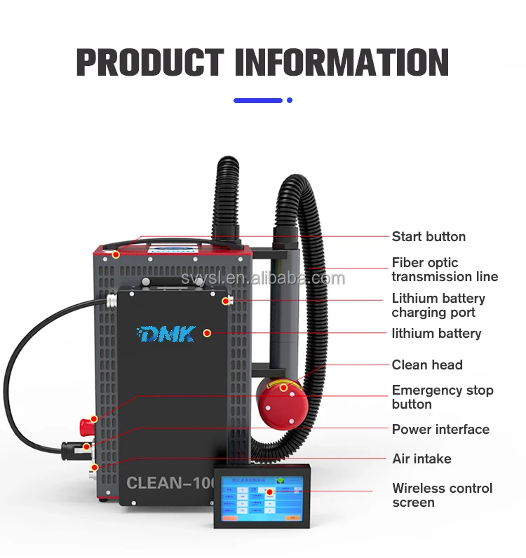 Machine de nettoyage laser à dos 100w 200w 300w