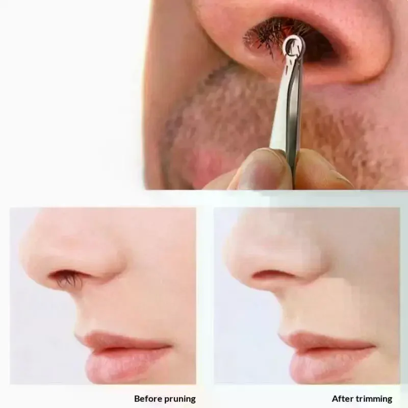 /JCS/Stainless Steel Nose Hair Trimming Tweezers Eyebrow Manicure Facial Trimming Makeup Scissors Trimmer Universal