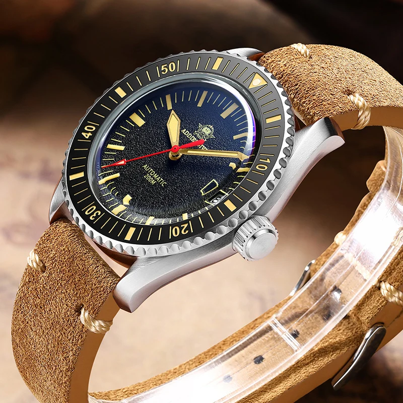 

Addies Dive Men's Luxury Watch Stainless Steel Case C3 Super Luminous Watch NH35 Sapphire Crystal 200m Diving Watches AD2105