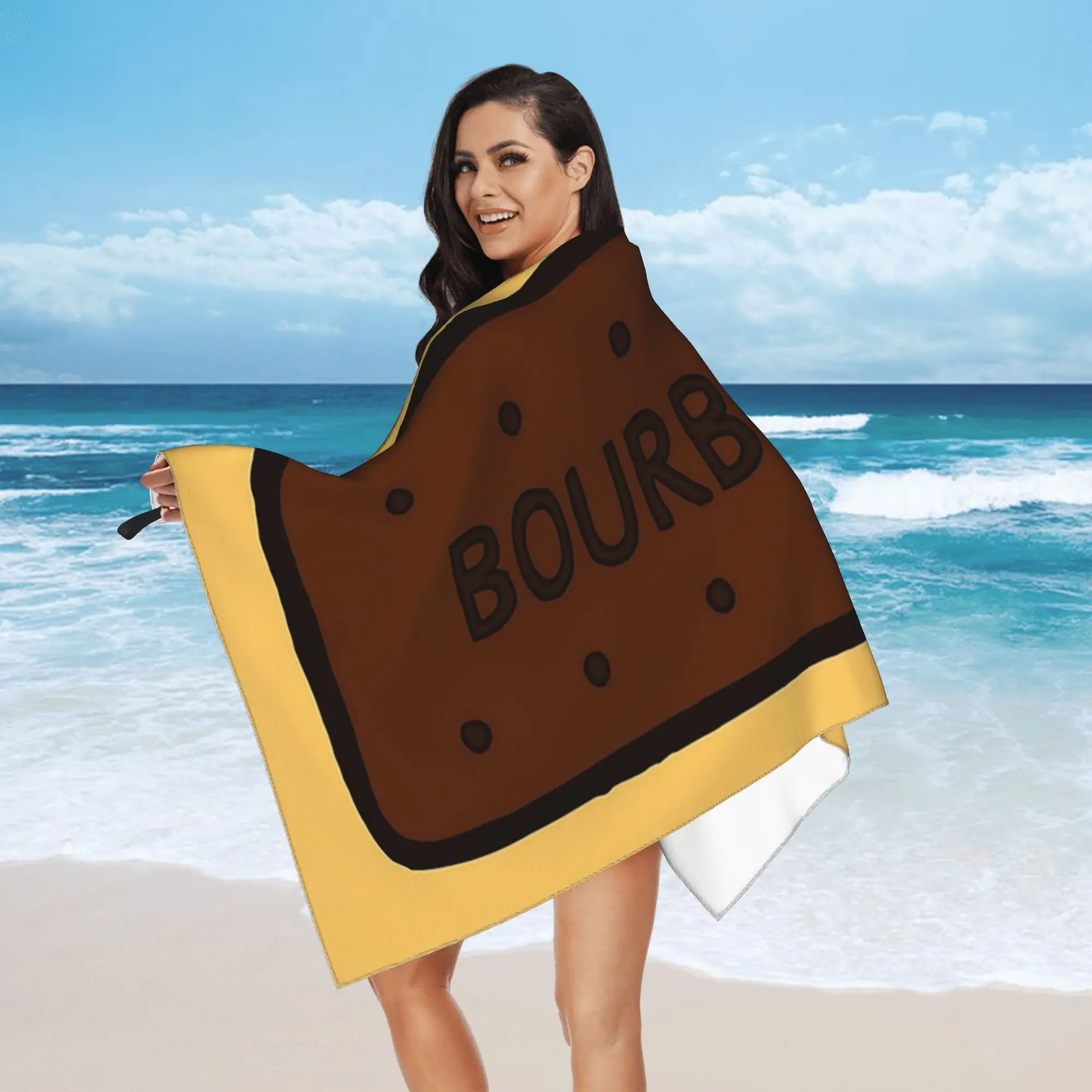 Chocolate Bourbon Biscuit Beach Towel Soft Microfiber Quick Dry Absorbent Quick Towels For Pool