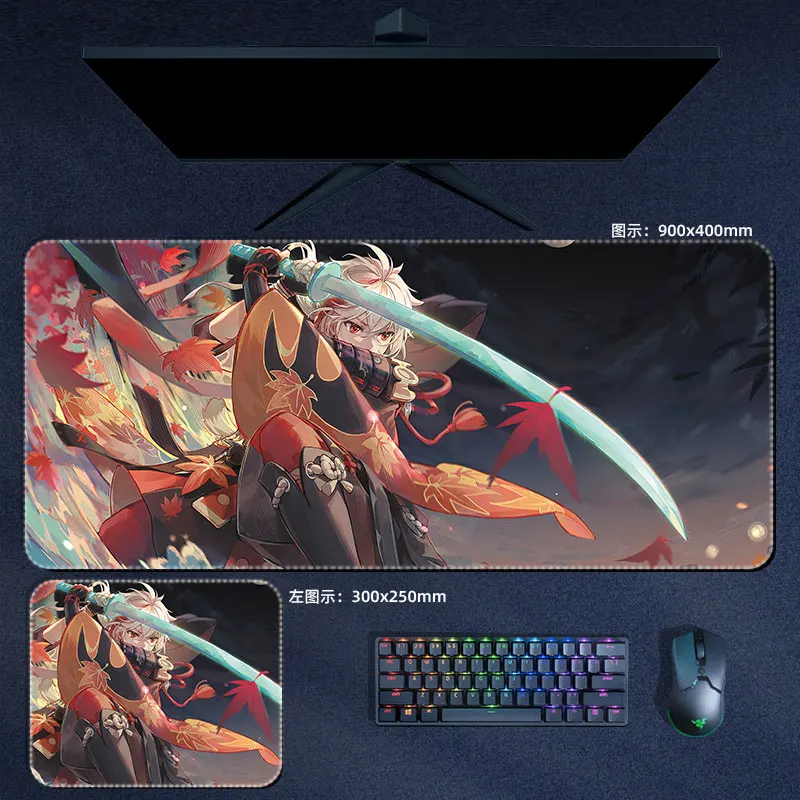 Kaedehara Kazuha Mouse Pad Genshin Impact Mousepad Genshin Keyboard Pad Kazuha Padding Computer Pad Gaming Accessories Desk Mat