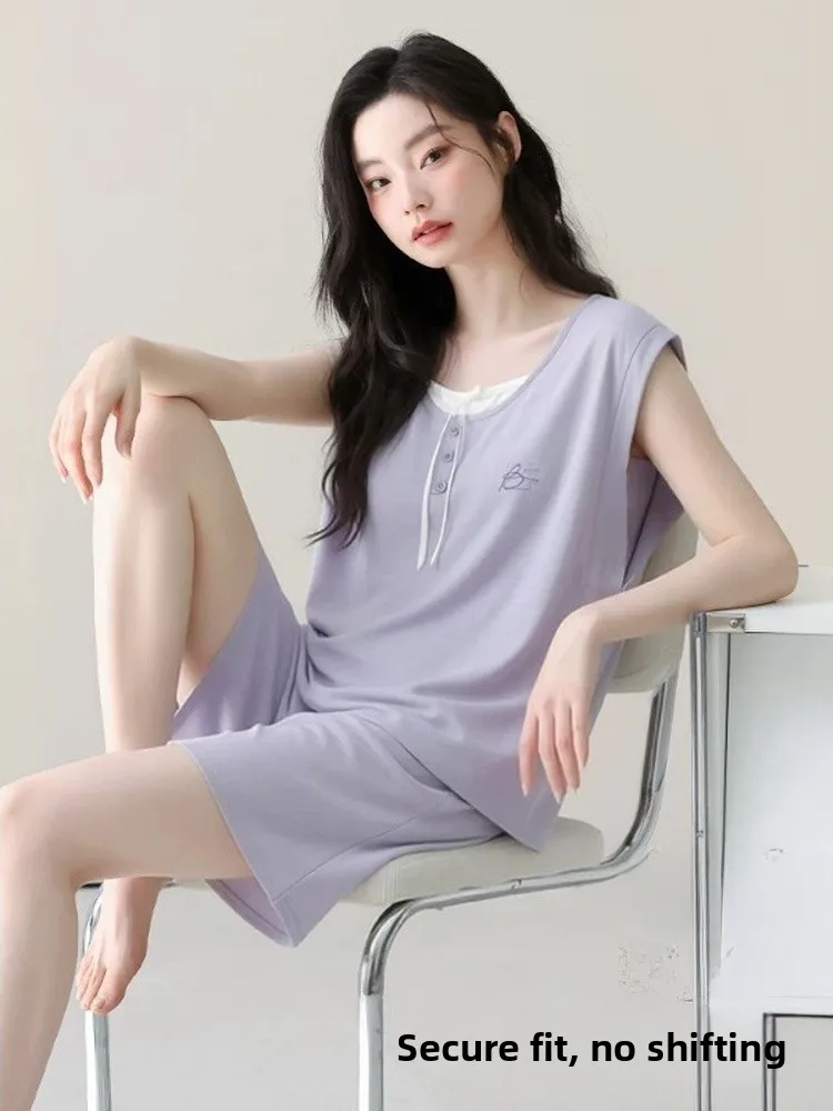 herbal-westie-2026-new-summer-modal-cotton-vest-with-chest-pad-home-wear-outdoor-wearable-set-soft-breathable-lightweight-fabric