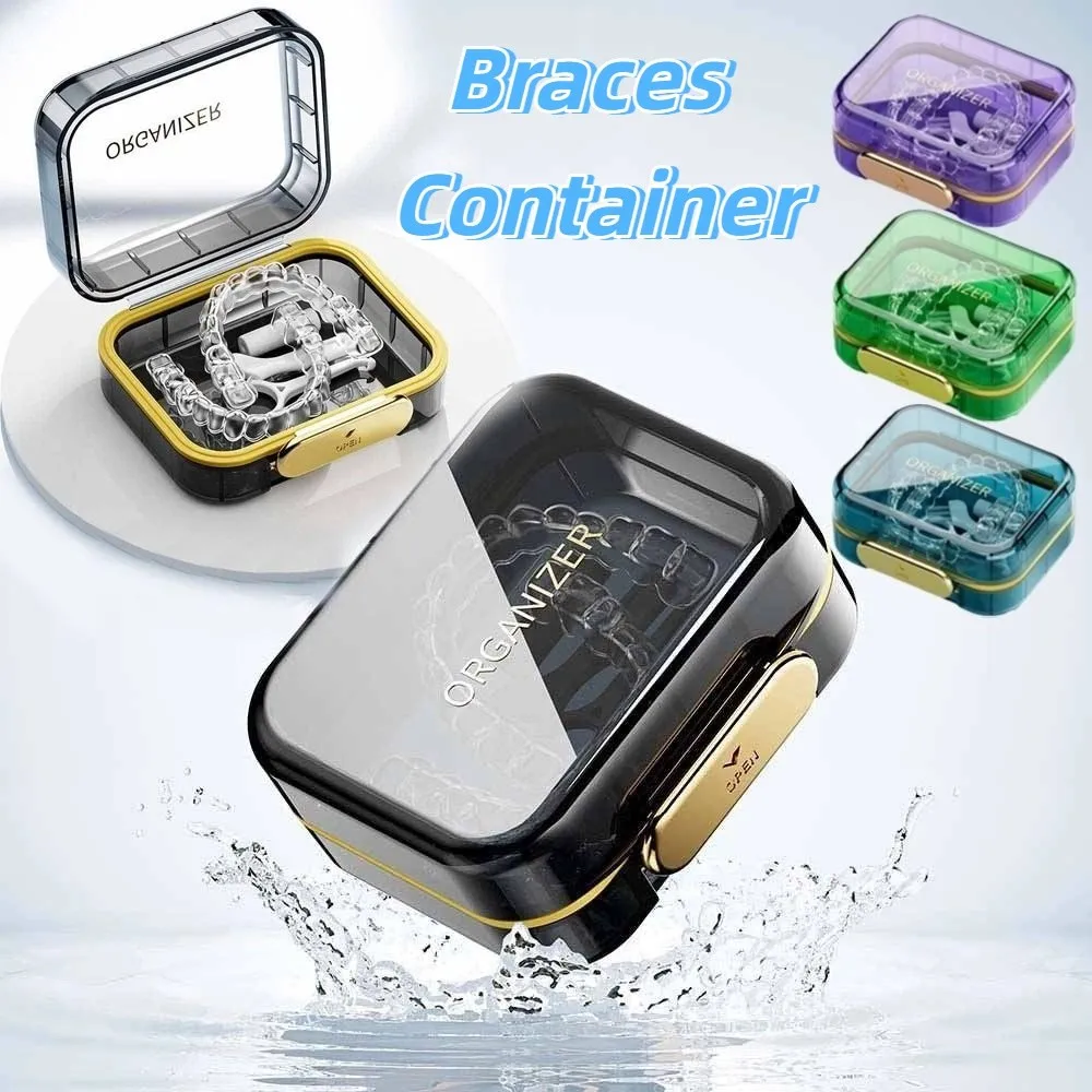 Transparent Invisible Braces Box Large Capacity Waterproof Denture Storage Case False Teeth Holder Portable