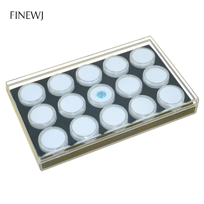 Portable Acrylic Gemstone Storage Box Insert Tray Loose Diamond Display Holder Pendant Organizer Gems Beads Collection Container