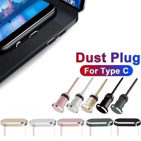 USB Type C Metal Dust Plug With 3.5mm Earphone Jack Protector For iPhone Xiaomi Huawei Universal Type-C Charging Anti Dust Plug